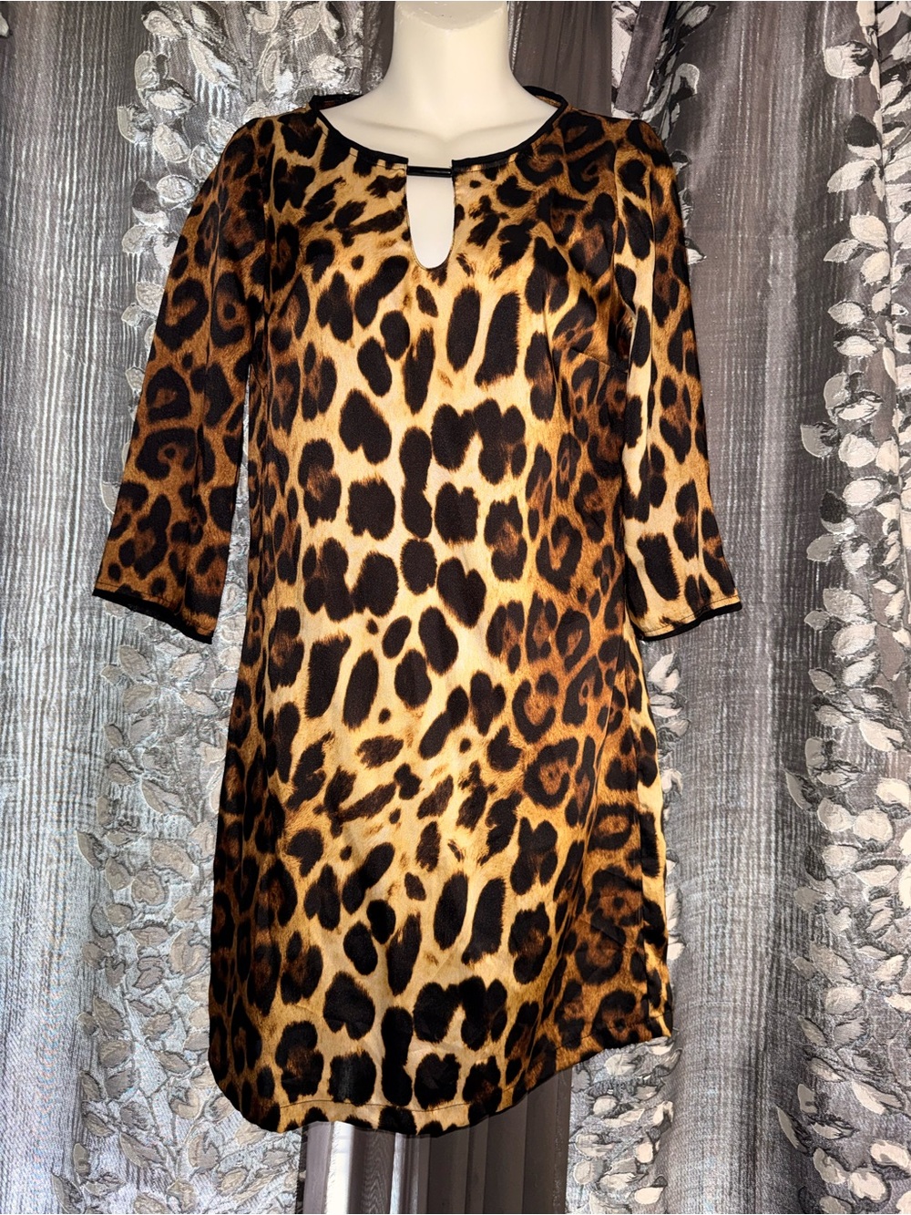 Zara Basic Brown and Black Leopard Print Dress